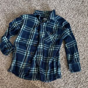 Wonder Nation Blue Plaid Button Down Shirt